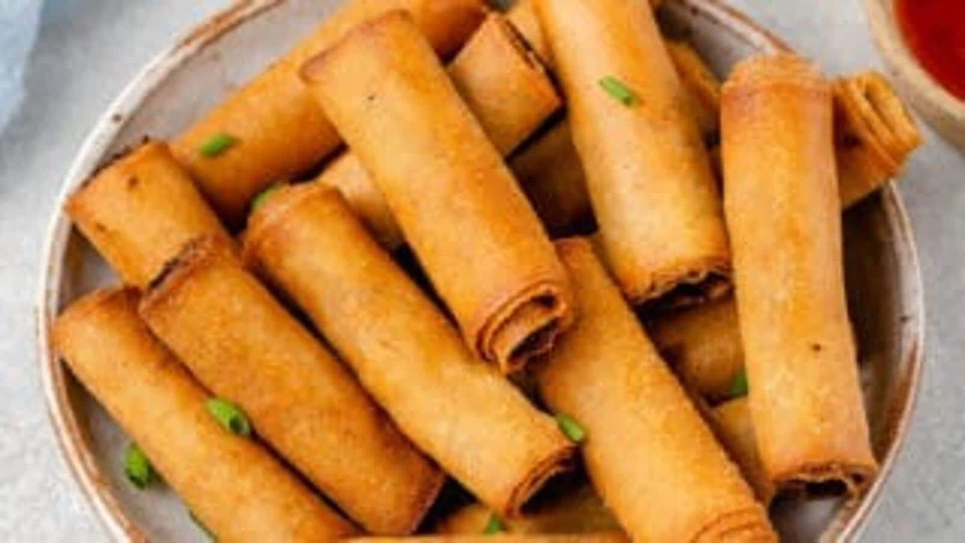 Masak hidangan lumpia (vegetarian) Filipina yang menggugah selera ini