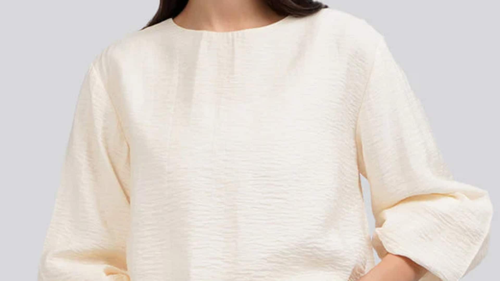 Gaya blus lengan balon musim dingin yang cantik