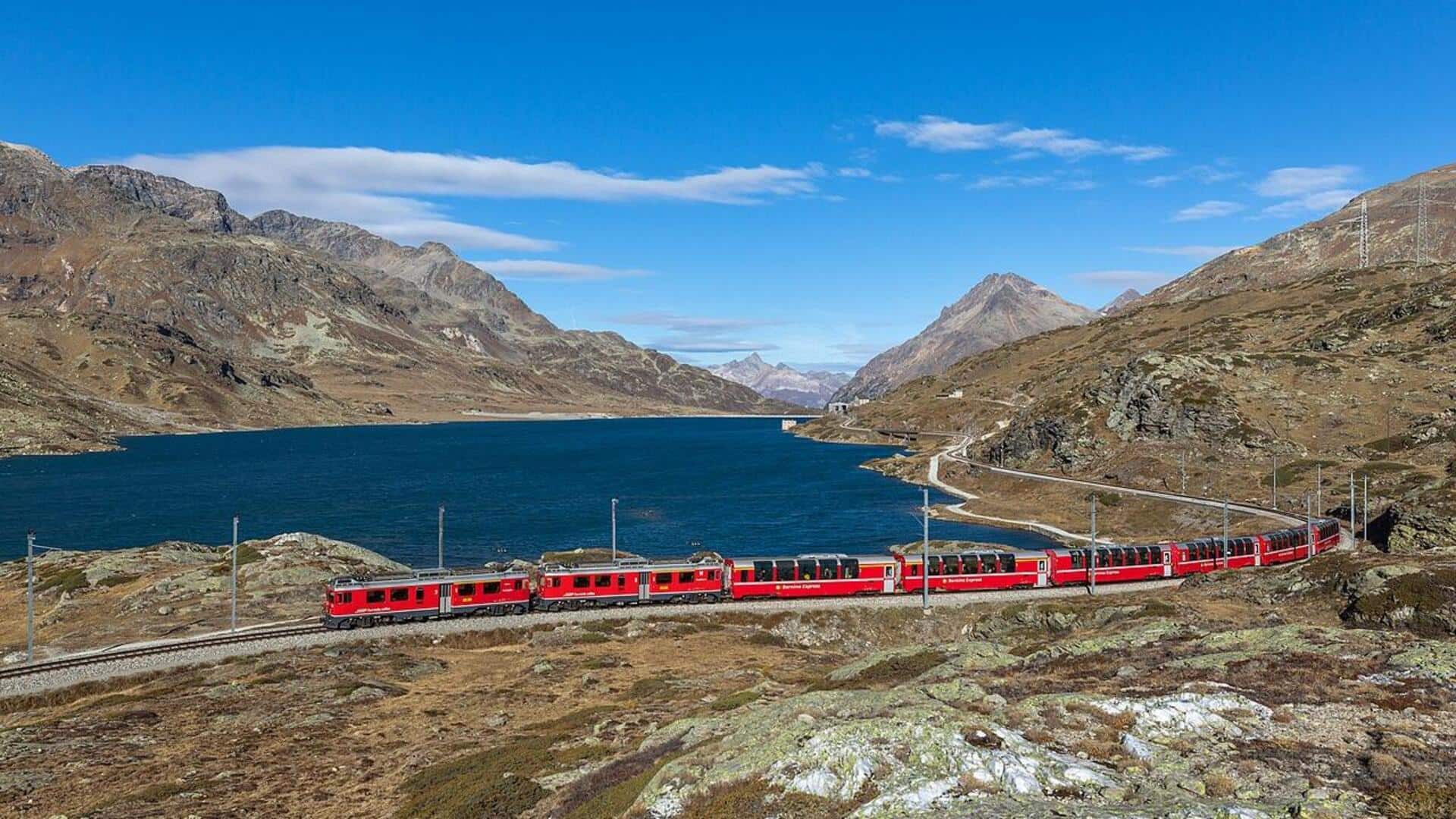 Naik Kereta Melintasi Pegunungan Alpen Swiss