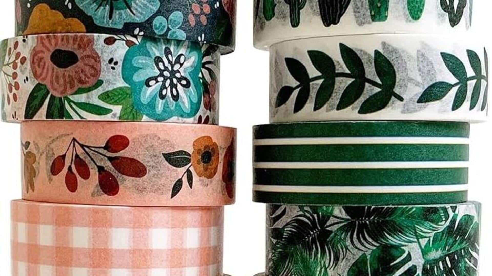 Mengubah dinding kusam dengan desain Washi Tape berwarna