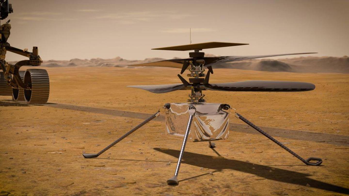 Helikopter Ingenuity NASA terbang 46 kaki di atas permukaan Mars, menorehkan rekor