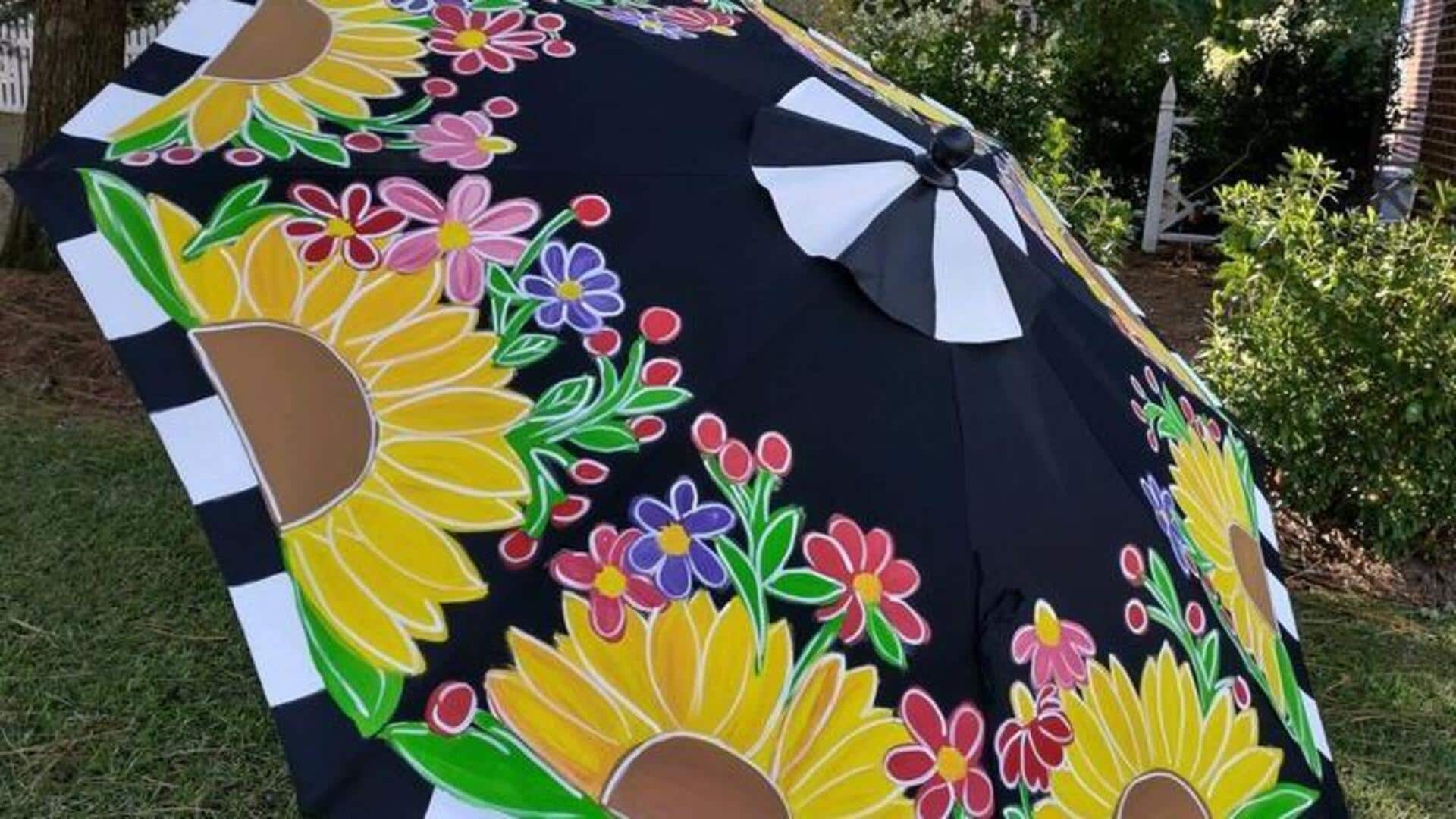 Ubah musim hujan dengan desain payung lukis tangan