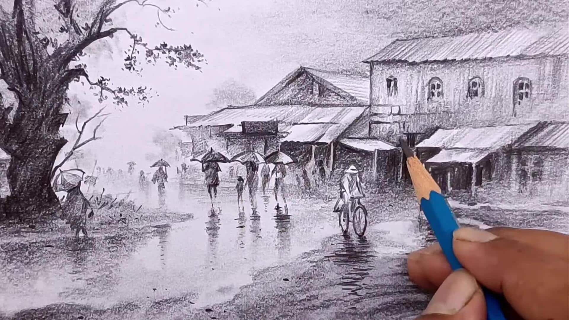 Lima Tips Dinamis dalam Menggambar Hujan