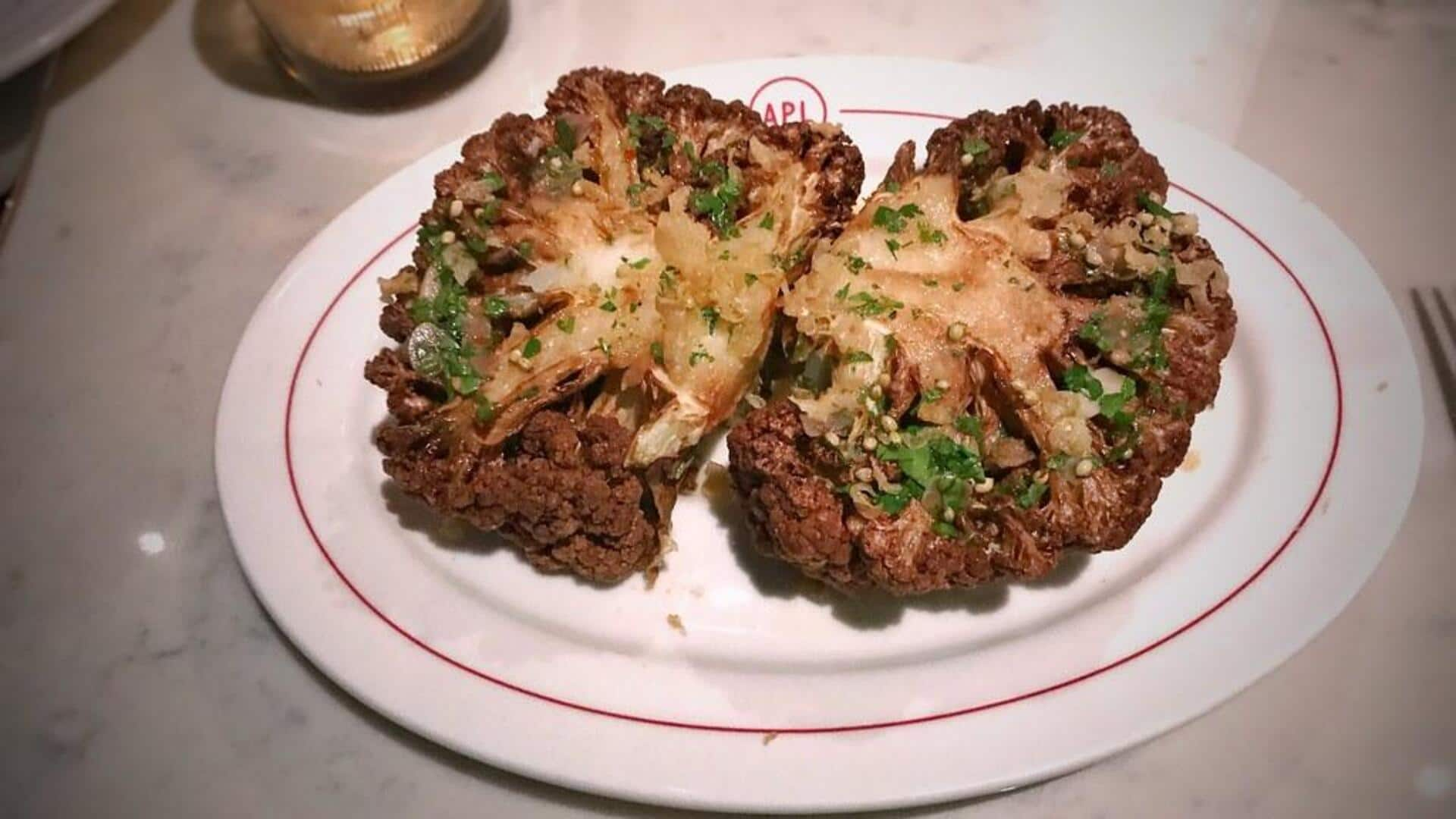 Panduan membuat steak kembang kol panggang dengan rempah Mediterania