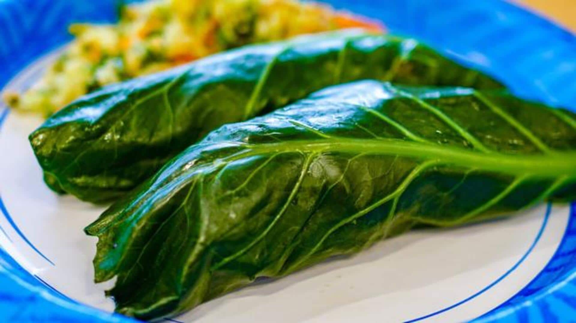 Gulungan Swiss Chard isi ala Mediterania: Panduan memasak