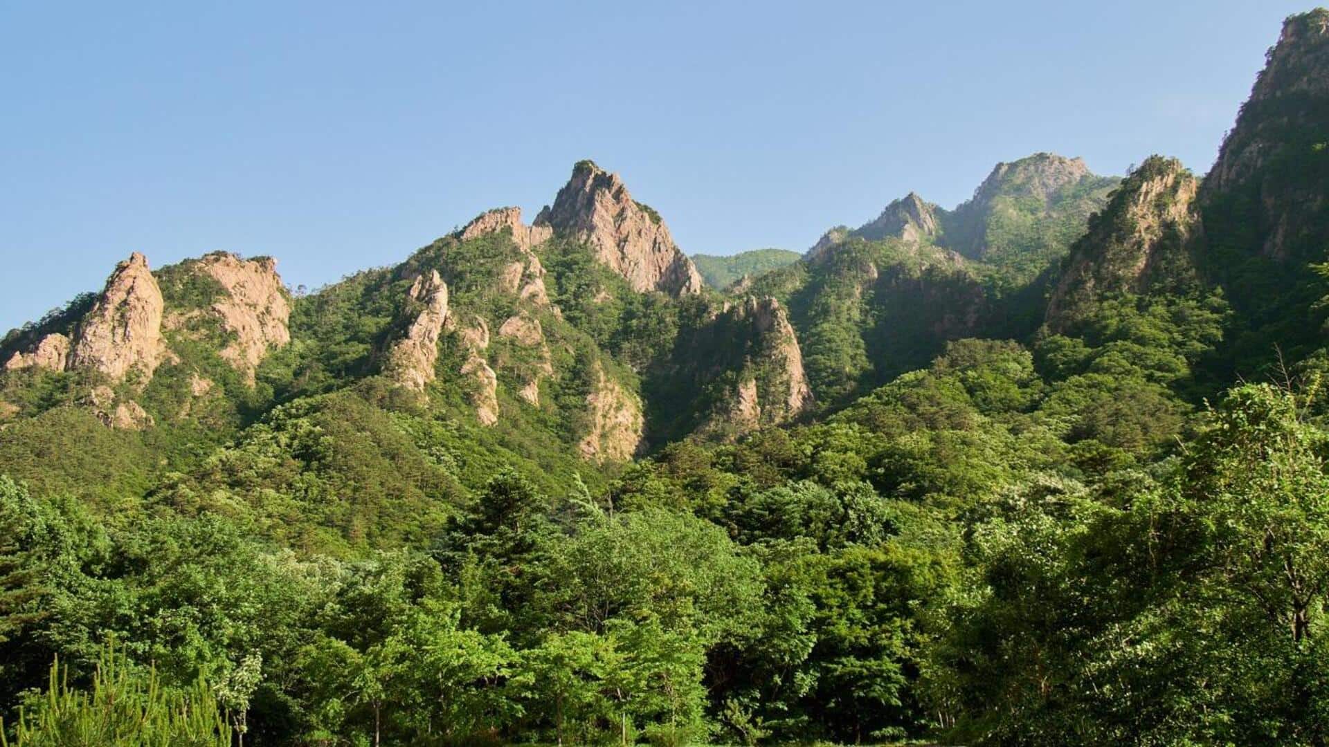 Pemandangan Musim Gugur di Seoraksan, Korea Selatan