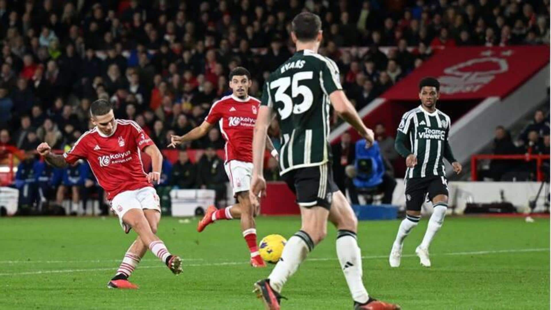 Liga Premier 2023-24, Nottingham Forest mengalahkan Manchester United 2-1: Statistik