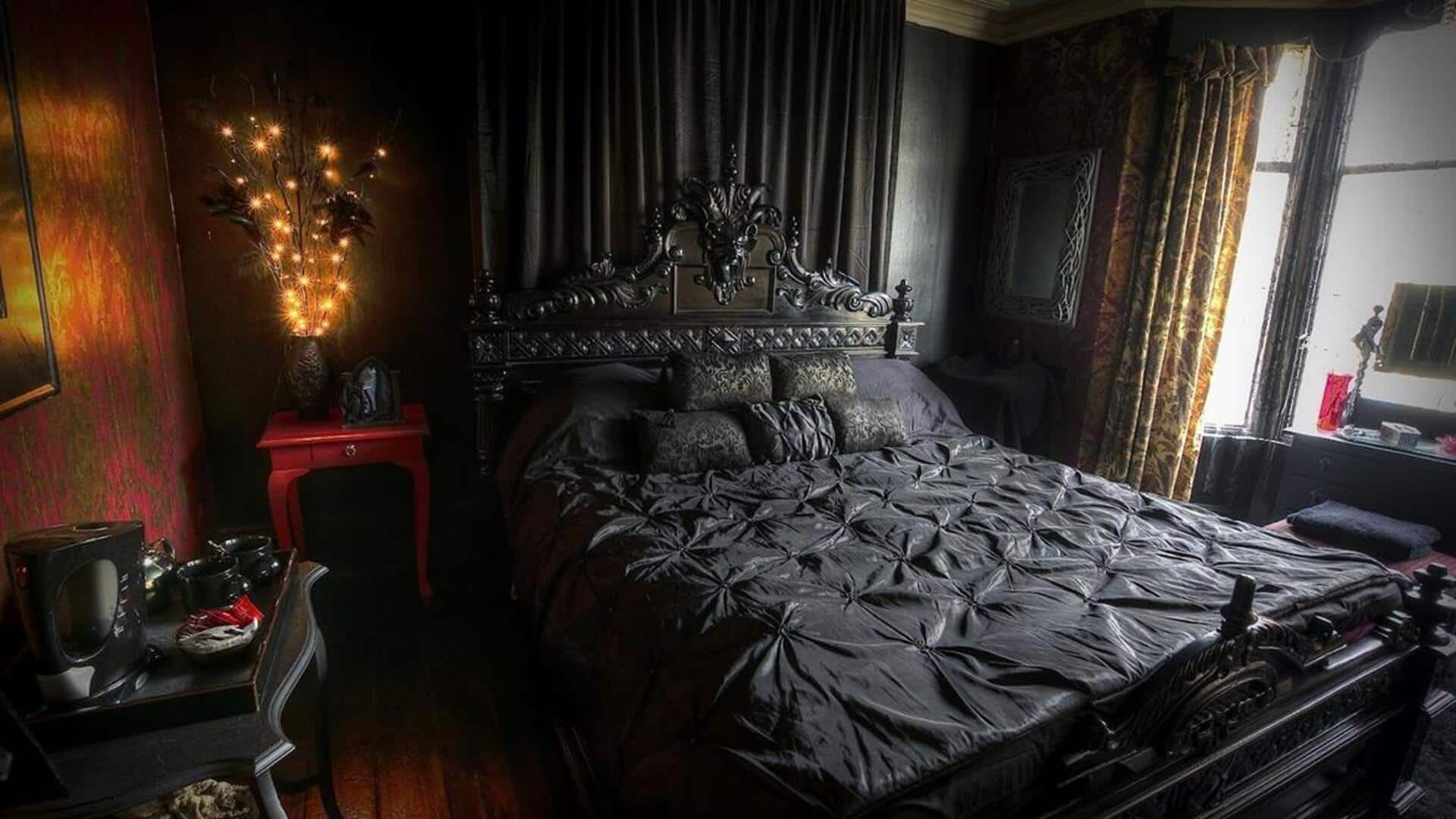 Kamar Tidur Bertema Gothic Revival: Nuansa Elegan Dalam Gelap