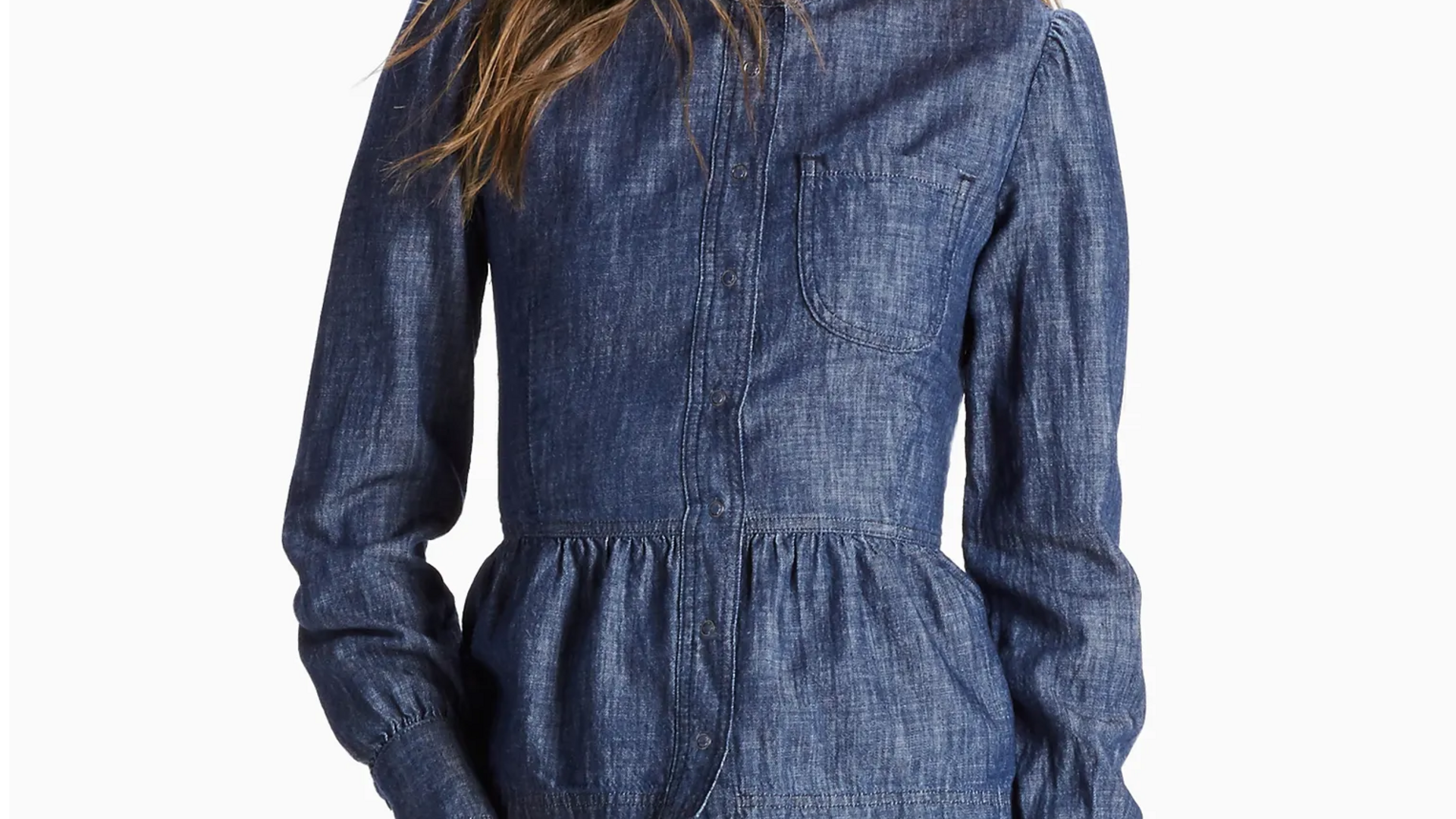 Atasan peplum chambray untuk musim semi India