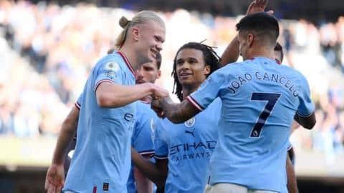 Sang pemecah rekor Erling Haaland antar Man City menang di Liga Premier