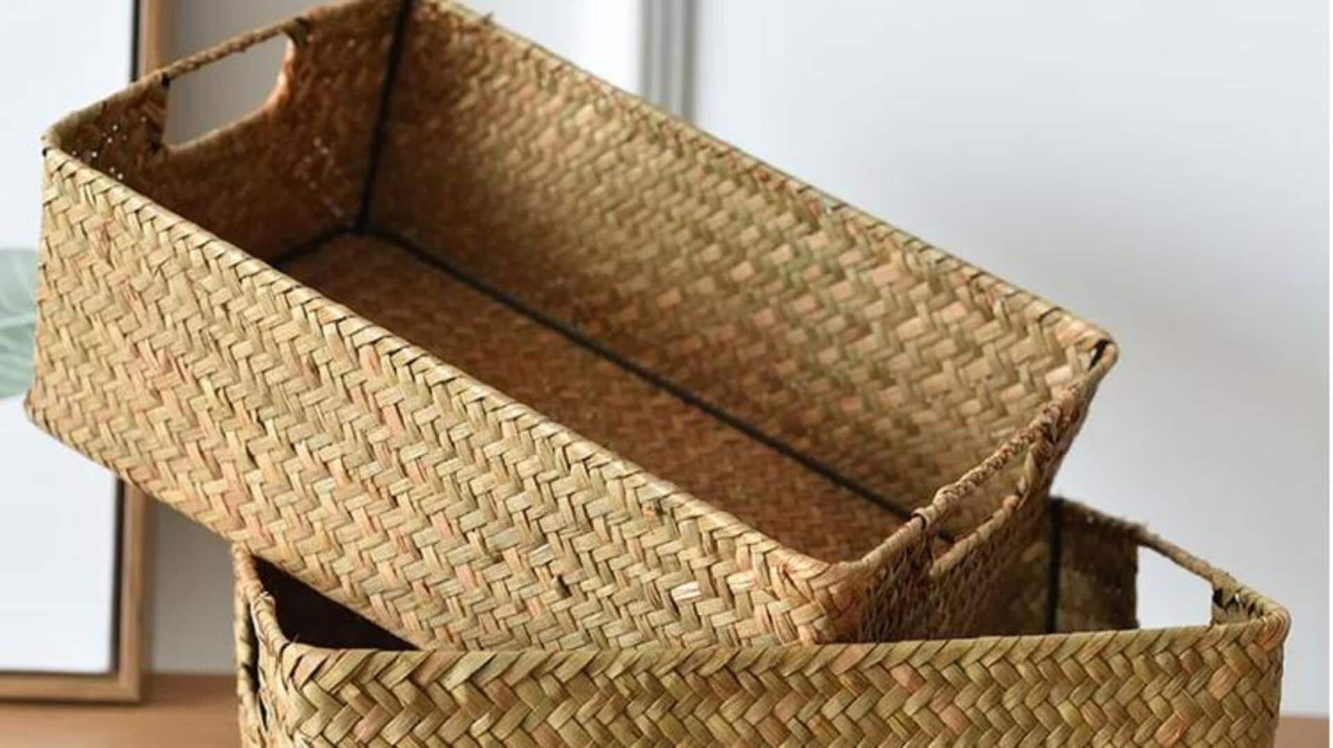 Cara kreatif menggunakan keranjang anyaman di rumah