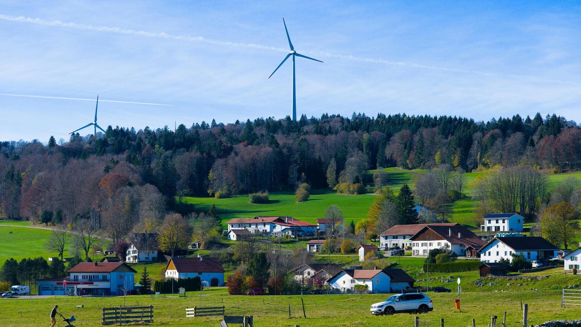 Lima Pemandangan Panorama di Pegunungan Jura Swiss