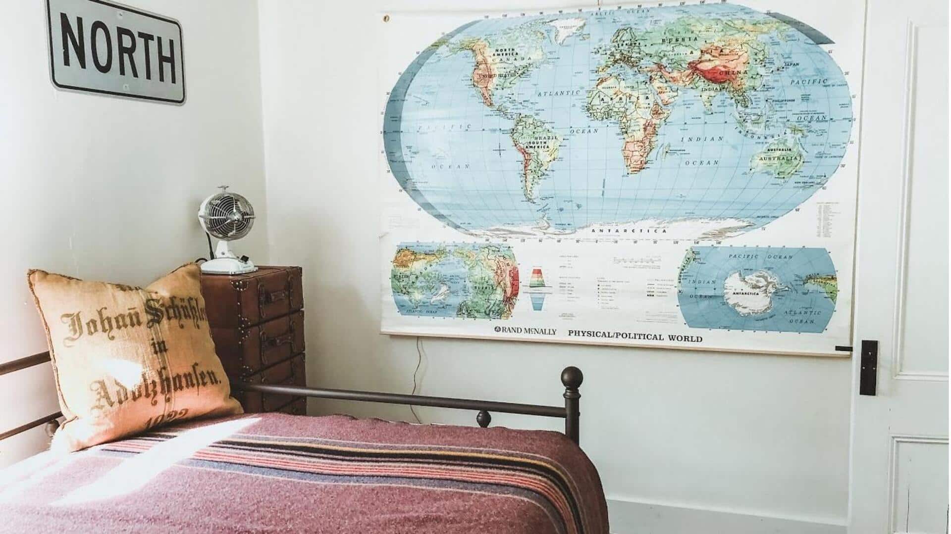 Seni Dinding dari Peta: Lima Ide Kreatif untuk Menyegarkan Kamar