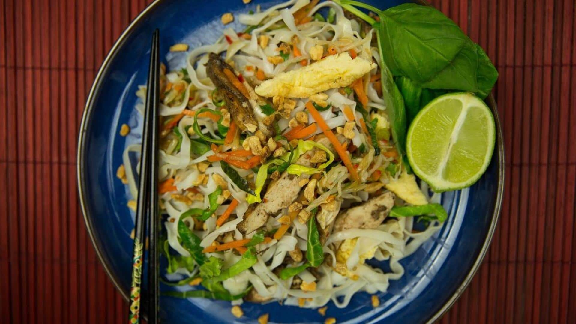 Pad Thai Teh Hijau fusion Thailand-Jepang: Panduan memasak yang mudah