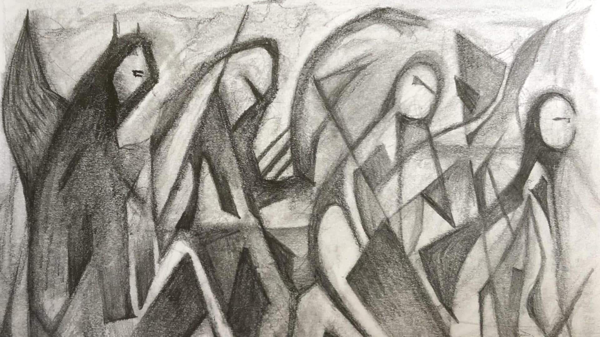 Teknik Menggambar Abstrak Hitam-Putih untuk Mengekspresikan Emosi