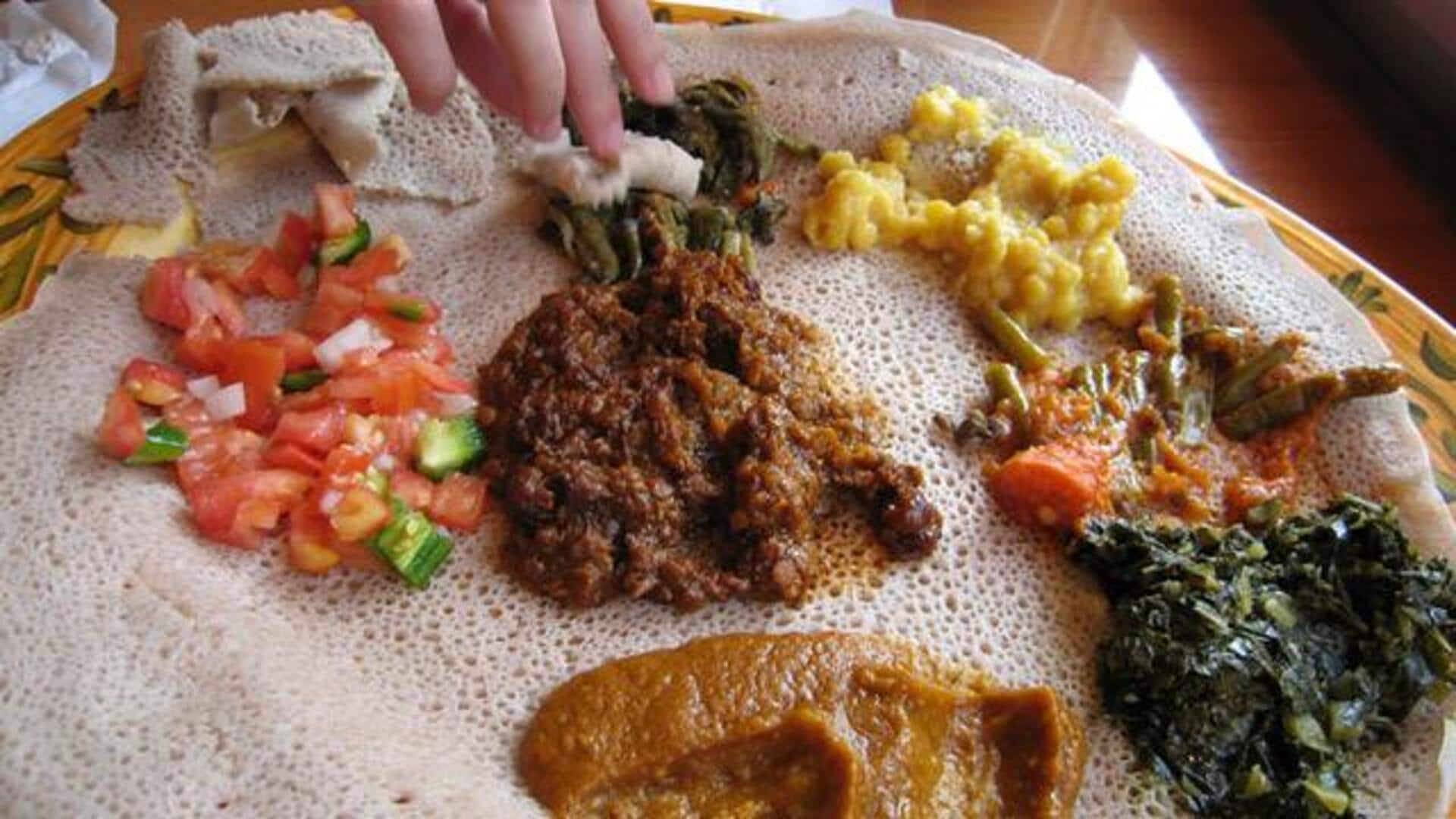 Panduan injera pisang raja fusion Karibia-Ethiopia