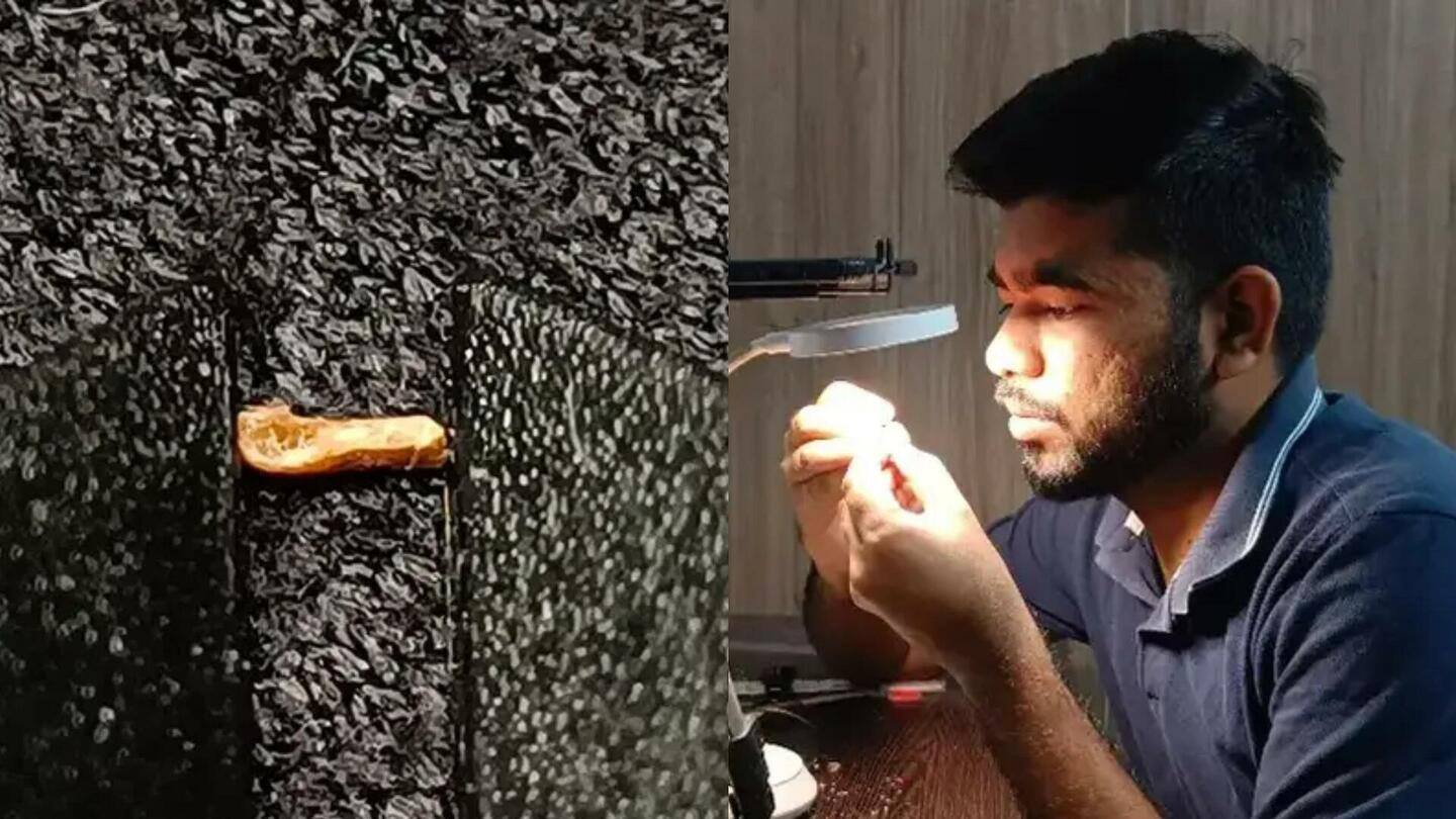 Sendok kayu 0,06 inci karya seniman mikro India mencetak rekor dunia baru