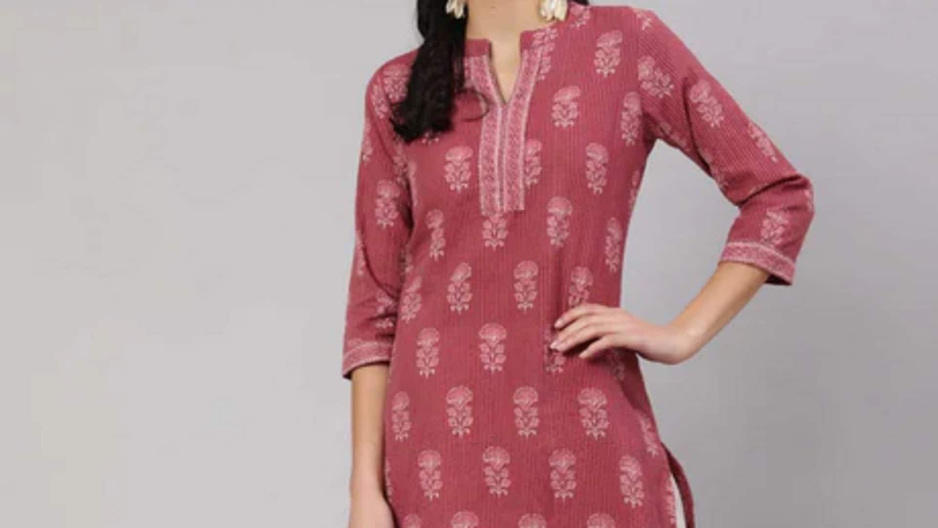 Detail picot yang menyegarkan kurta musim semi India