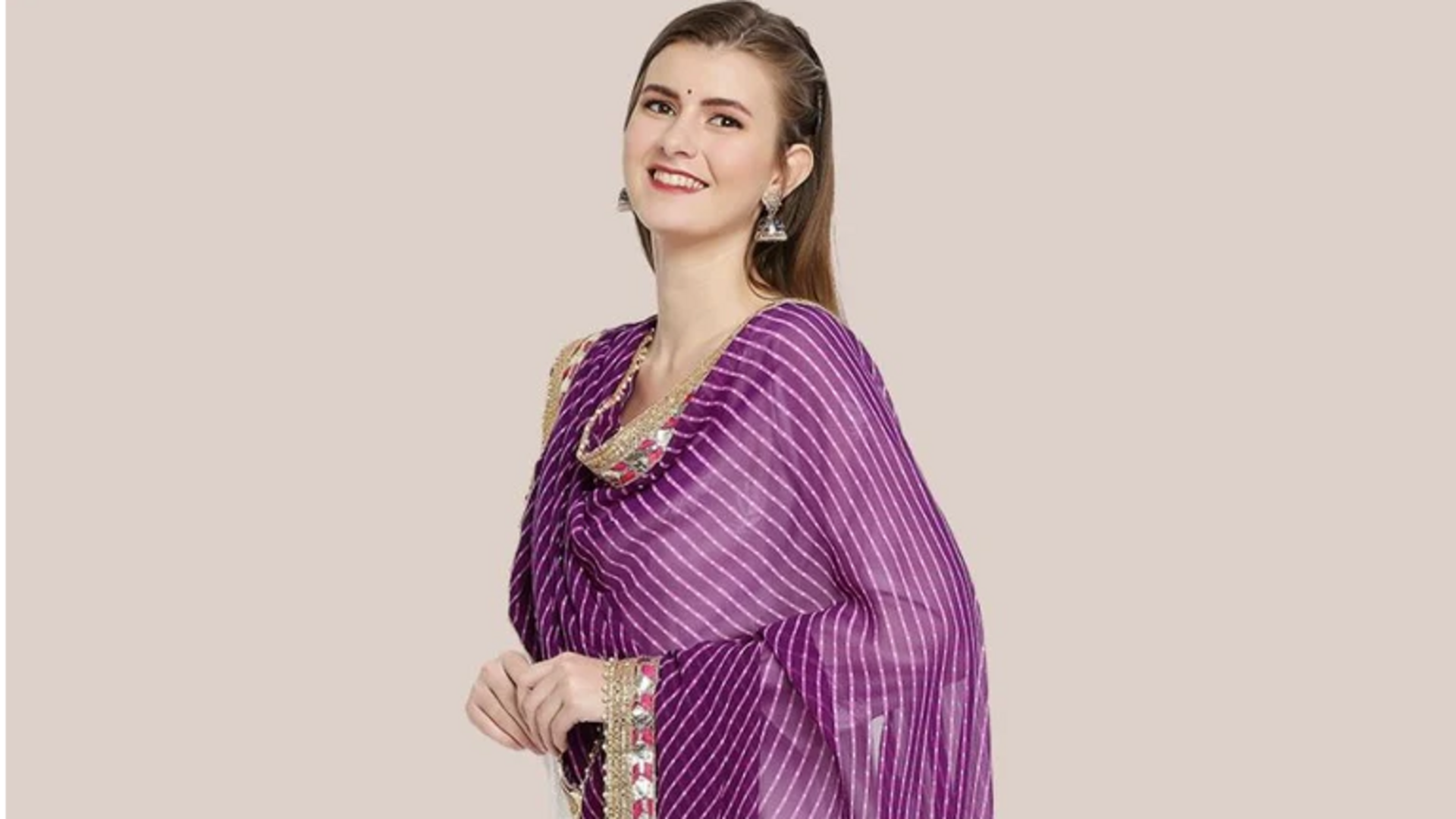 Lima gaya layering dupatta georgette untuk musim dingin