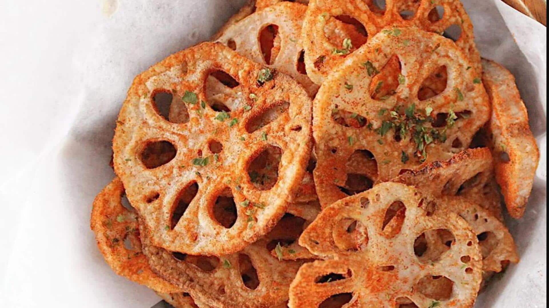 Cara Mudah Membuat Keripik Pedas dari Akar Teratai