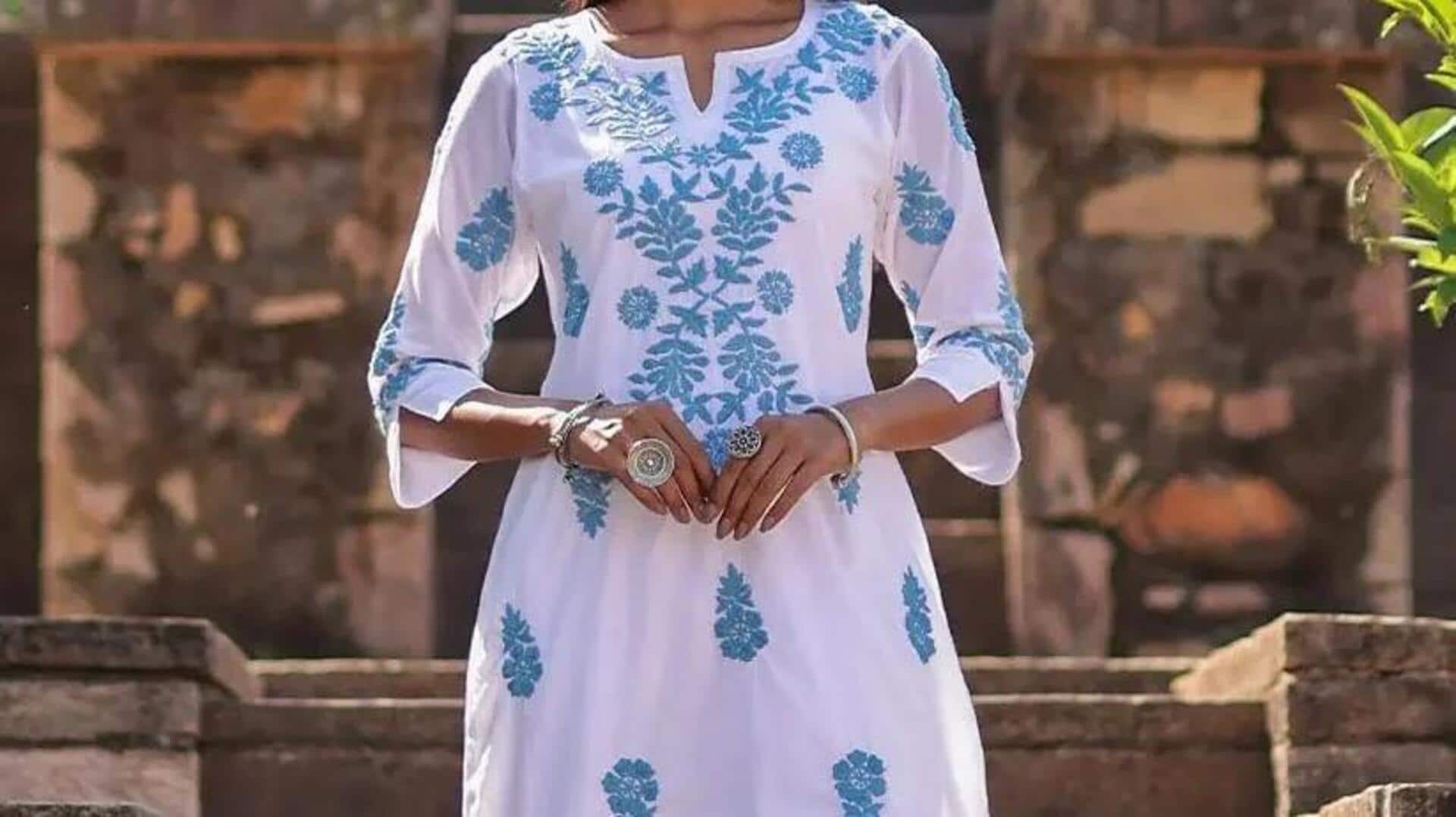 Tren bordir Chikankari dalam mode pesta India