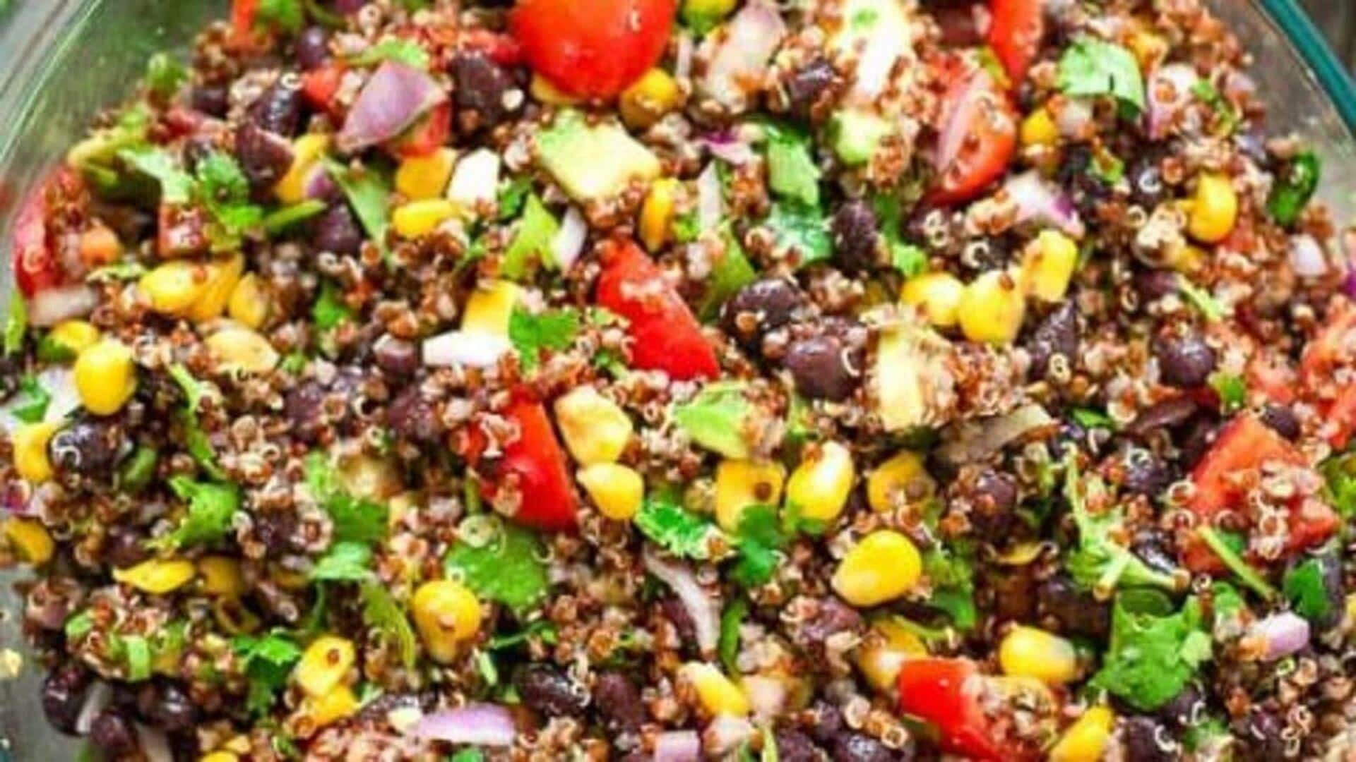 Semangkuk salad quinoa Tex-Mex yang menggoda: Resep langkah demi langkah