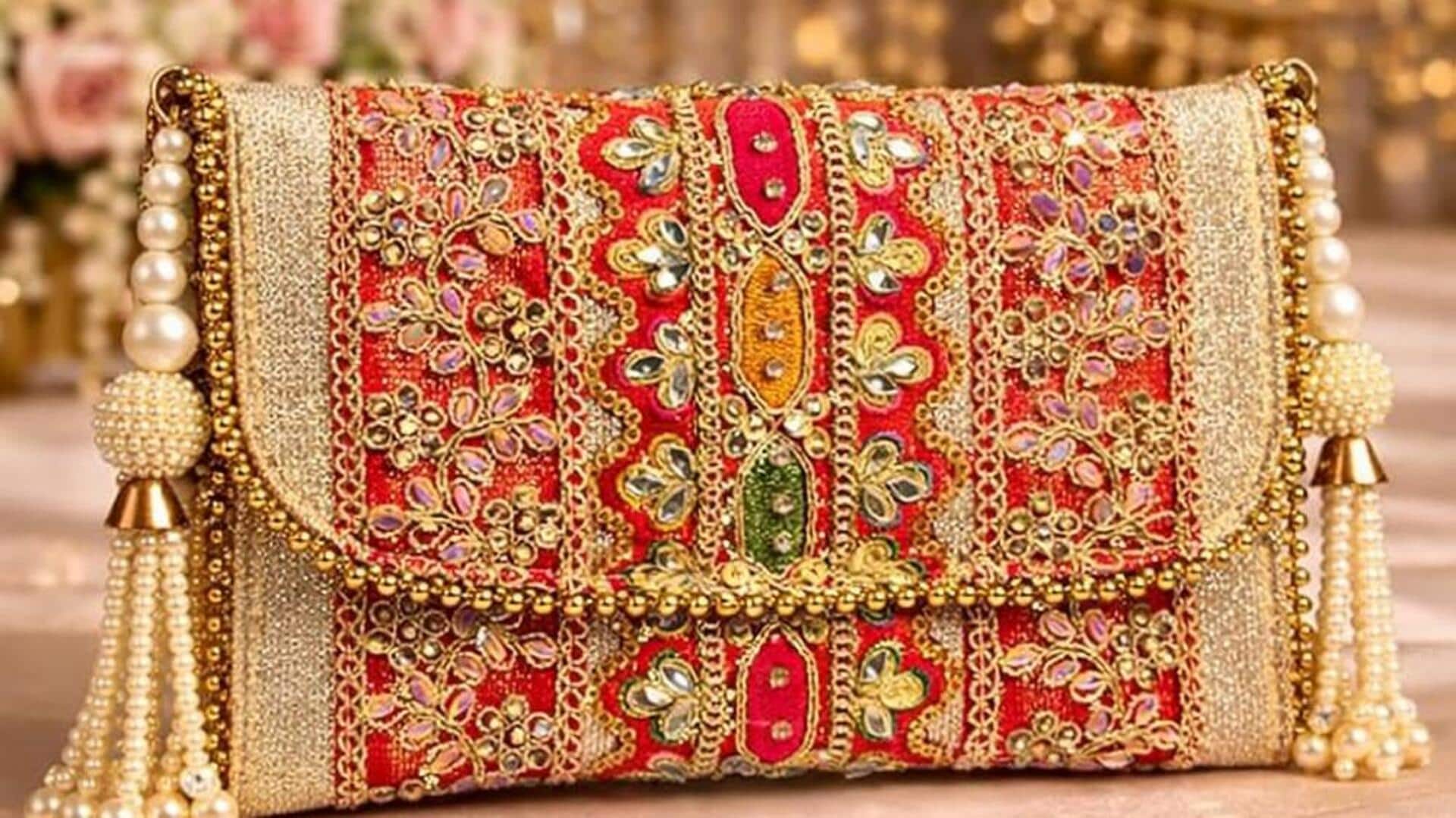 Pesona abadi clutch bordir untuk perayaan India