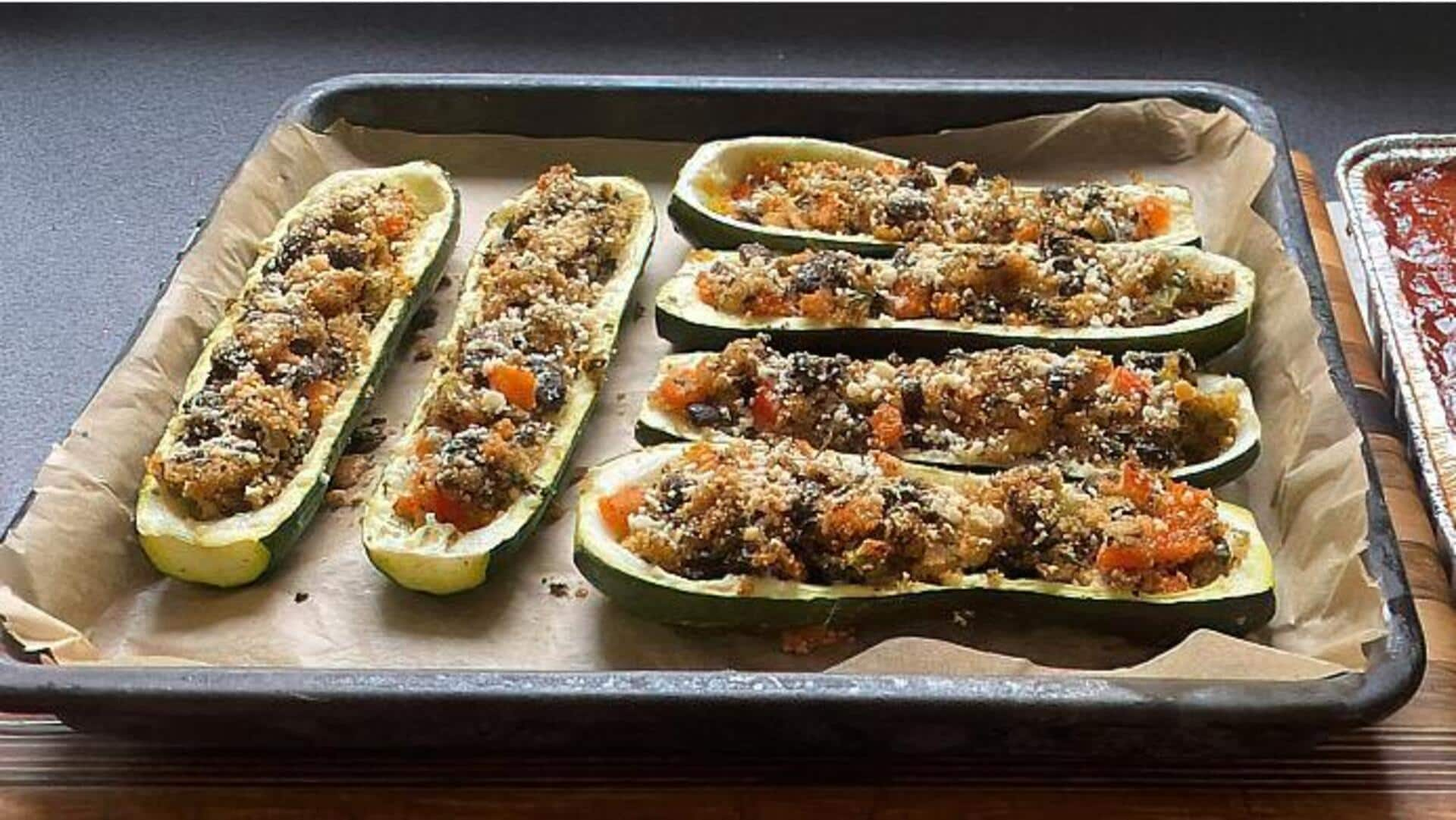 Zucchini isi Quinoa fusion Meksiko-Yunani: Panduan memasak