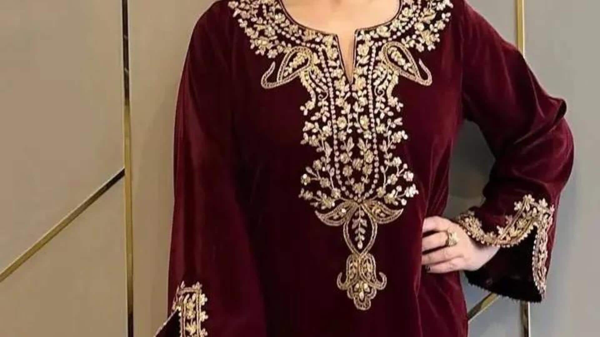Desain beludru abadi untuk elegansi mode perayaan India