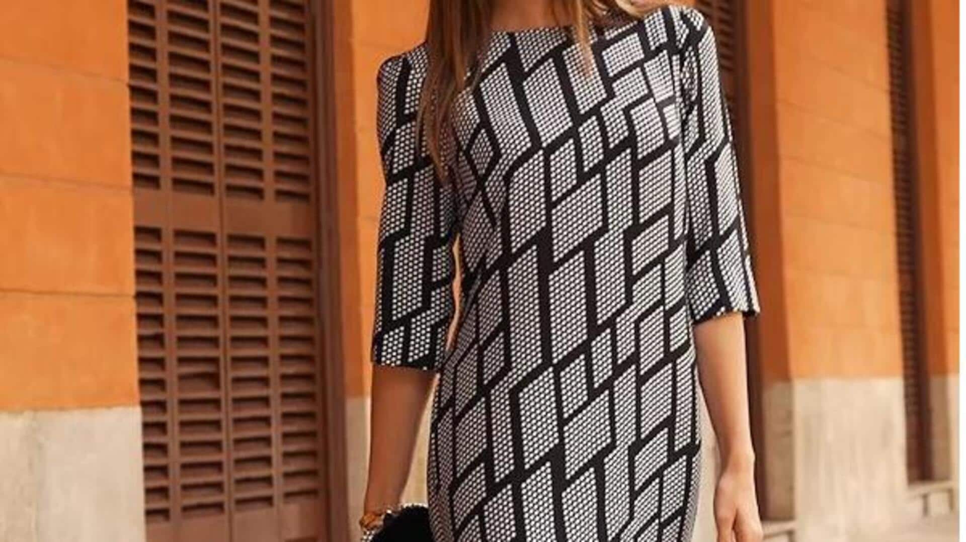 Cetakan geometris mendefinisikan tren mode musim hujan