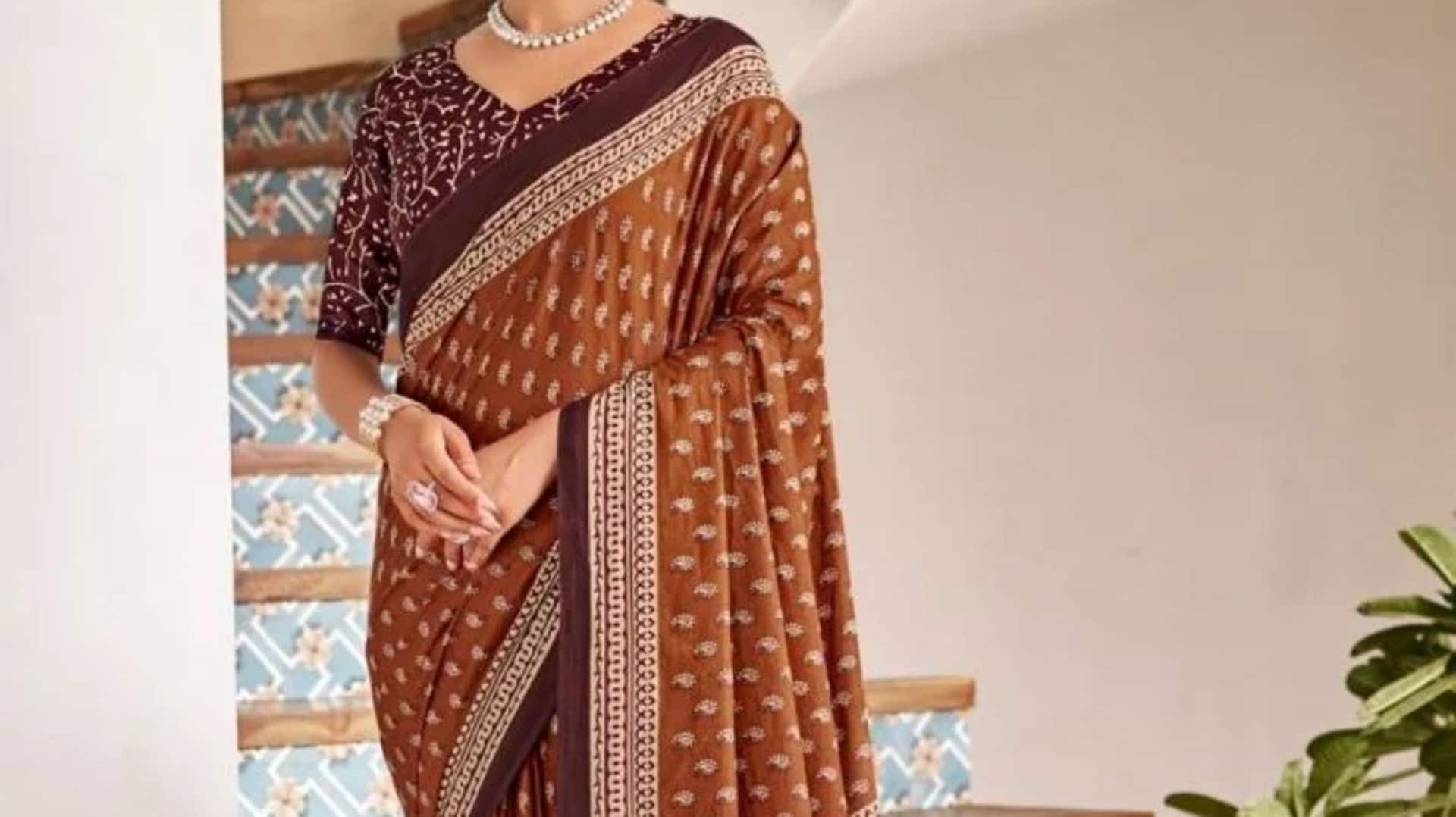 Gaya draping sari katun untuk musim panas santai