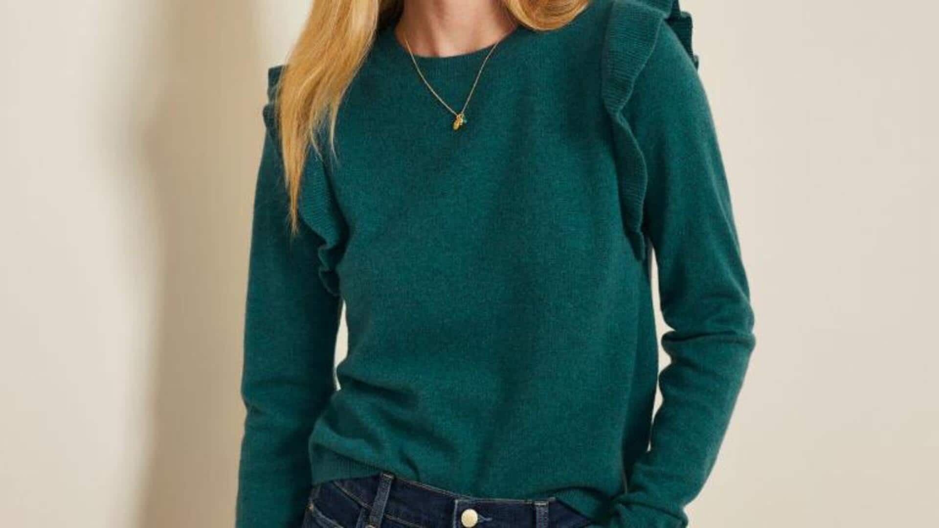 Lima pullover ruffle yang modis untuk musim dingin India