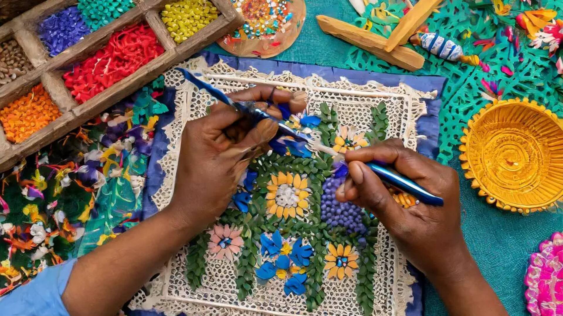 Pengrajin India menciptakan desain modern dengan teknik tradisional