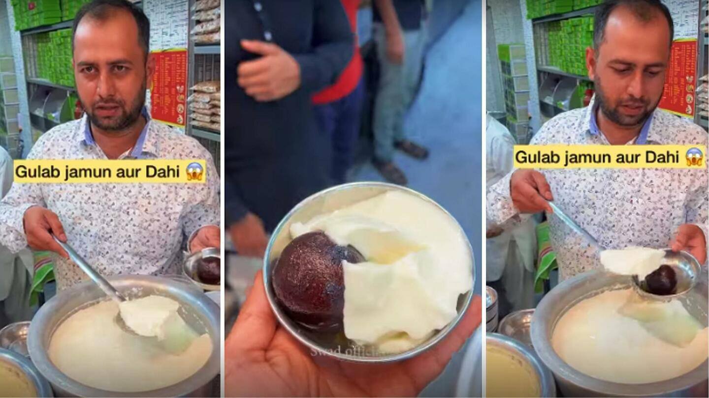 Gulab jamun dengan dahi. Apakah Anda tertarik untuk mencoba kombinasi ini?