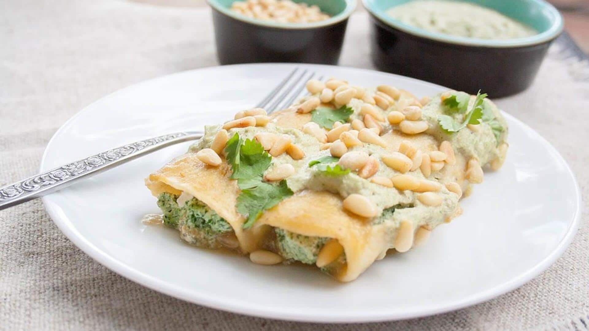 Cara Membuat Enchilada Bayam Vegetarian Lezat
