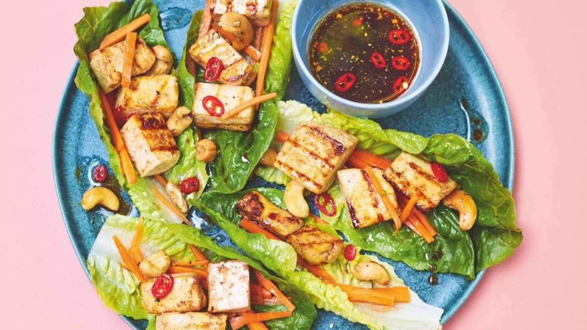 Tutorial Menyajikan Korean BBQ Tofu Lettuce Wraps