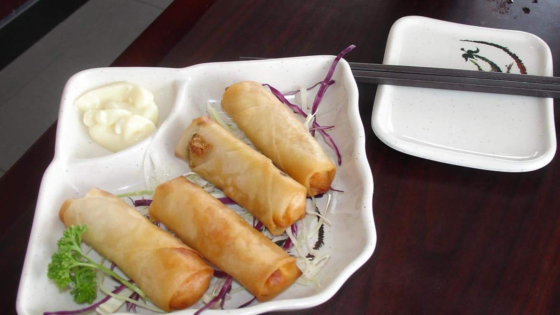 Baba Ghanoush Spring Rolls: Fusion Lebanon-Thailand