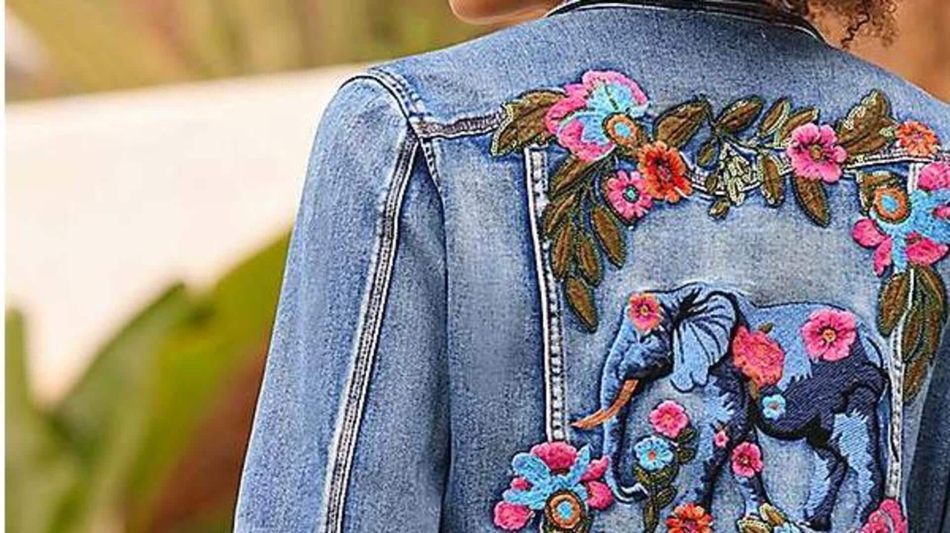 Transformasi jaket denim dengan bordir India