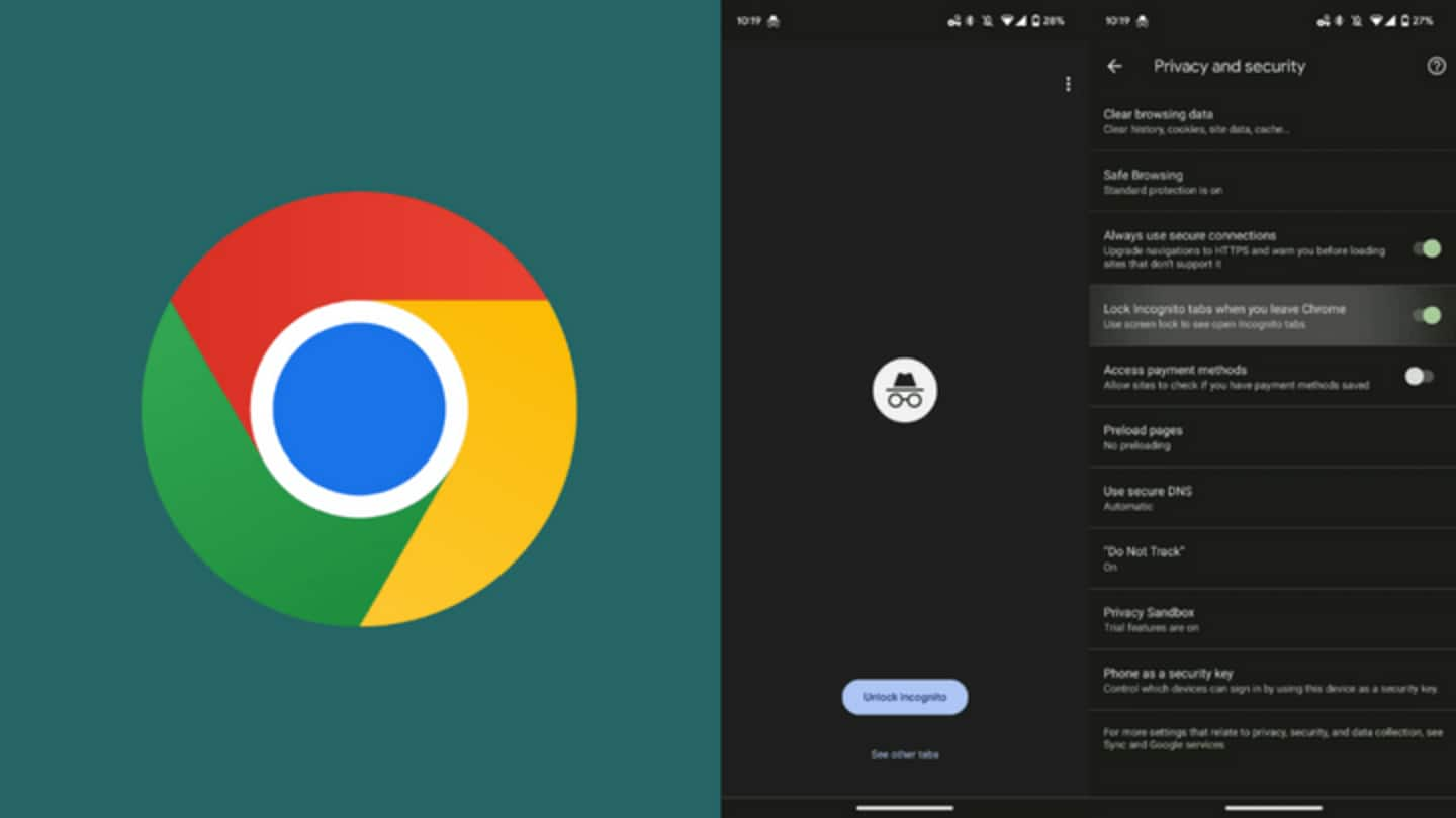 Sesi penyamaran Google Chrome di Android mendapatkan autentikasi biometrik