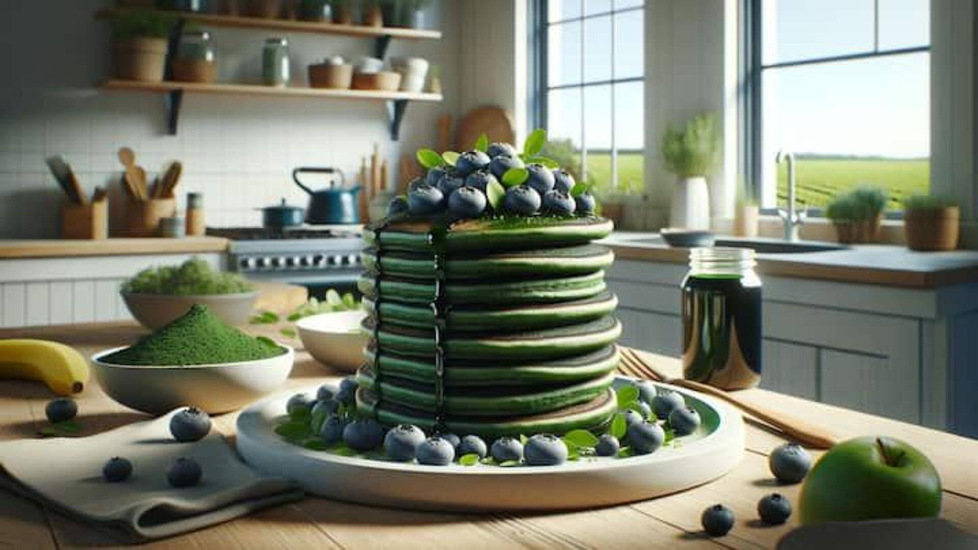 Resep Untuk Menghidangkan Kenikmatan Panekuk Blueberry Spirulina Vegan