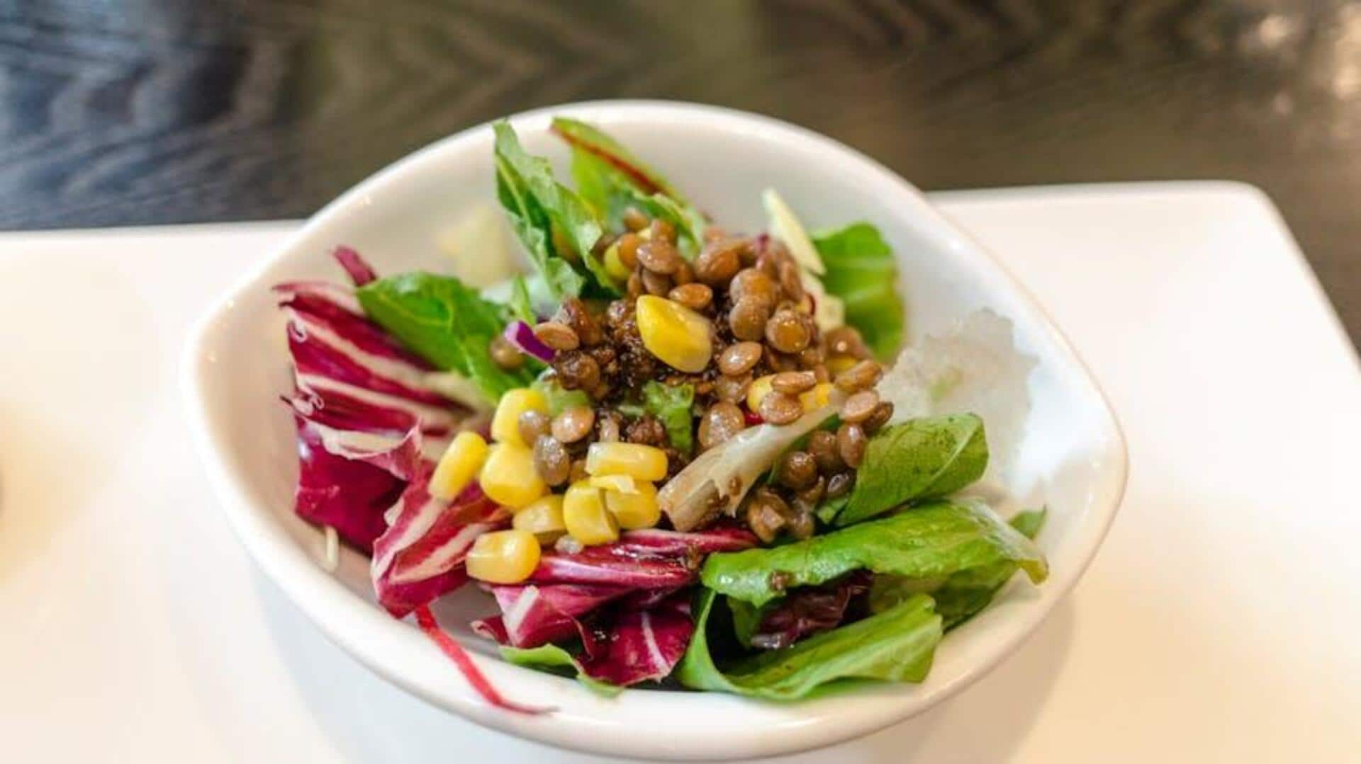 Salad Lentil Vegan yang Kaya Protein