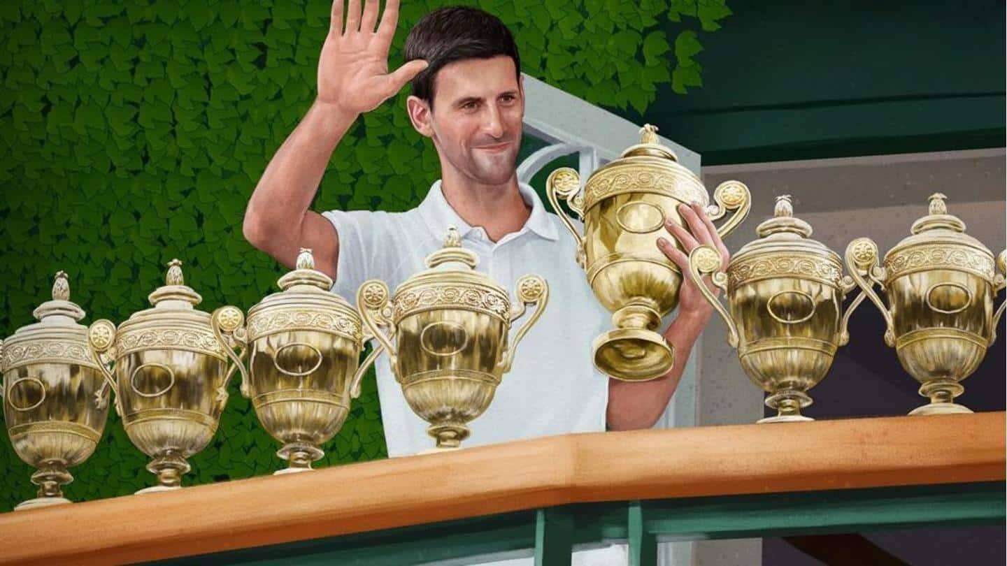 Novak Djokovic merebut gelar turnamen besar ke-21 di Wimbledon: Statistik utama