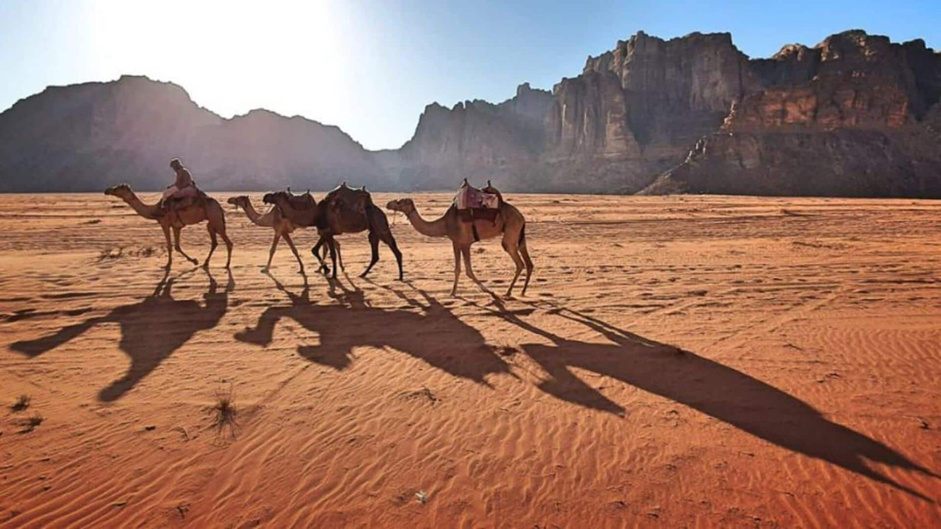 Malam berbintang dan keindahan gurun di Wadi Rum, Yordania