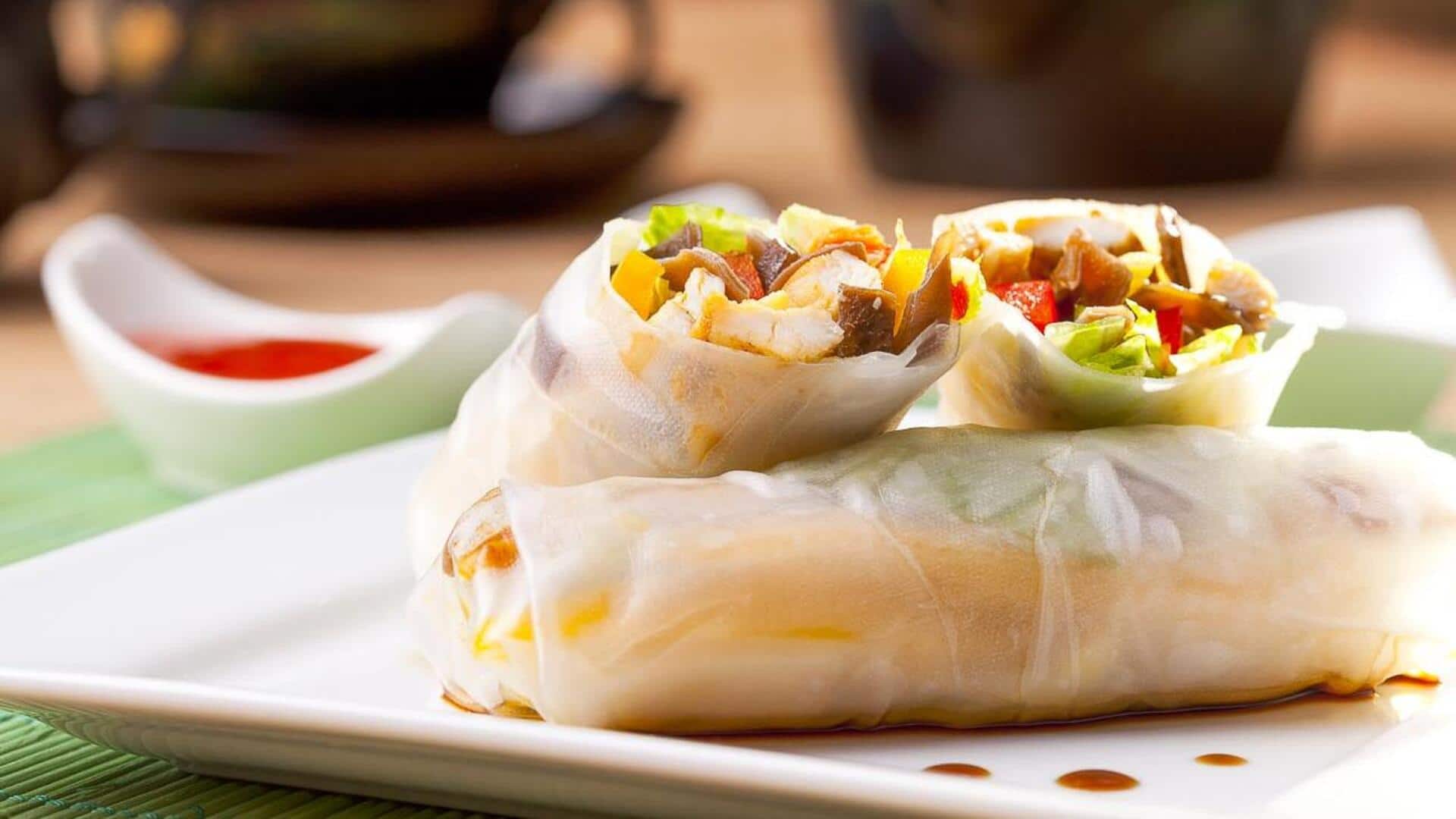 Membuat Rice Paper Wraps dengan Isian Khas India