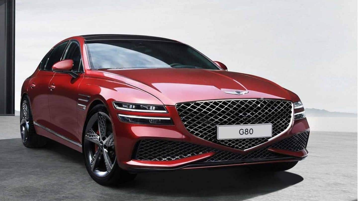 Sedan Genesis G80 Sport 2022, dengan pembaruan desain, diperkenalkan