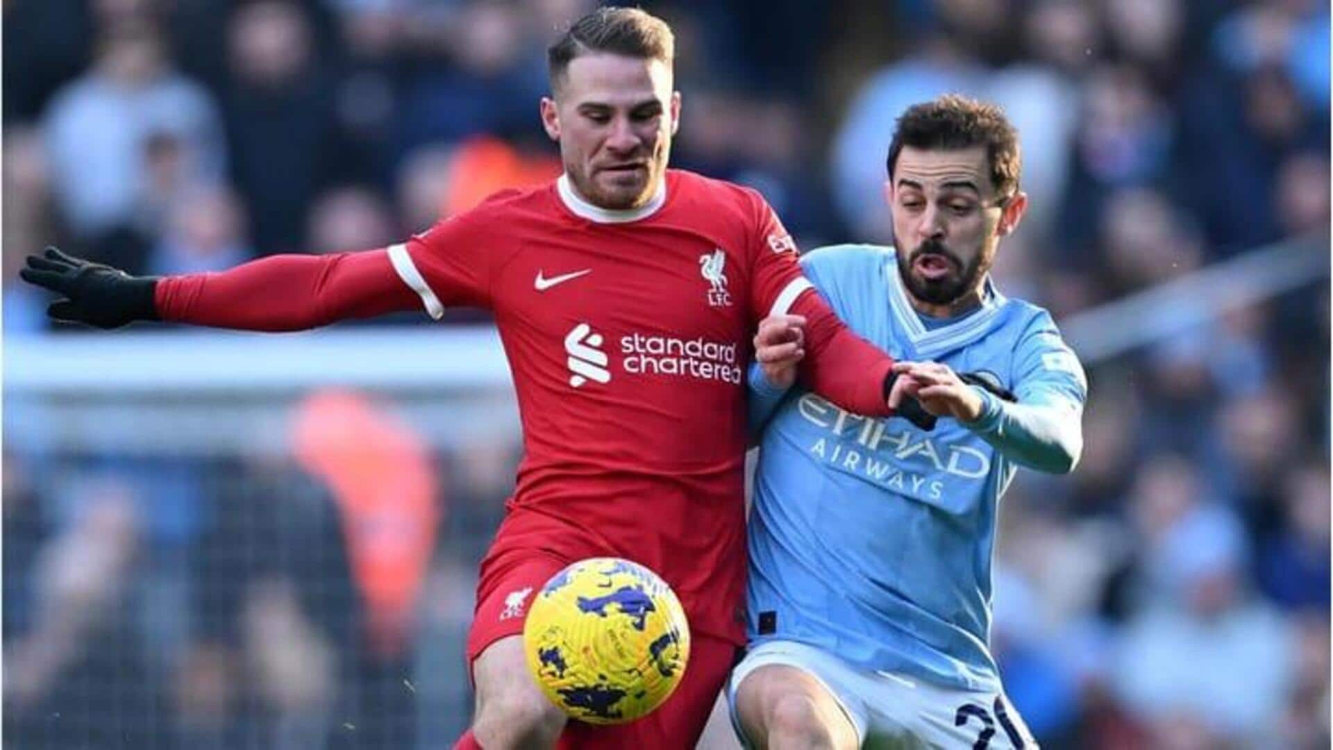 Liga Inggris 2023-24, Man City ditahan 1-1 oleh Liverpool: Statistik