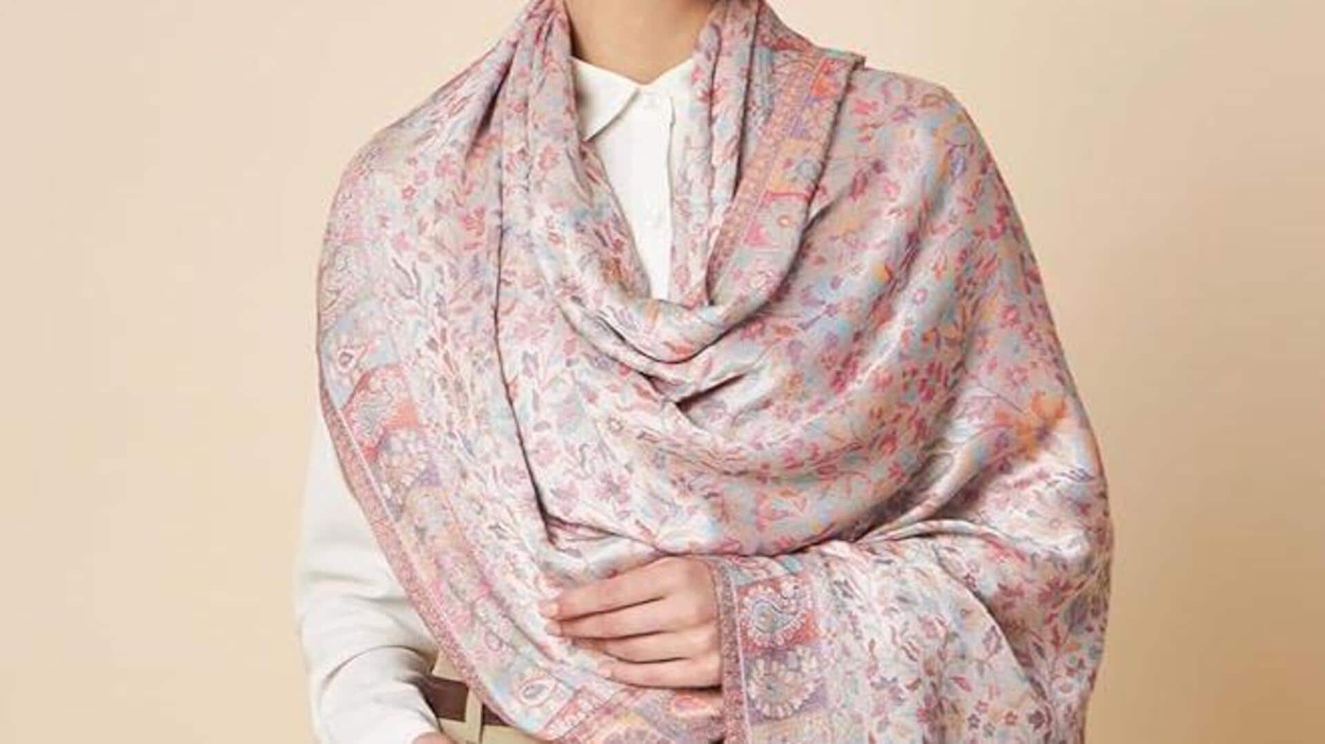 Selendang kain bambu untuk lapisan musim dingin India