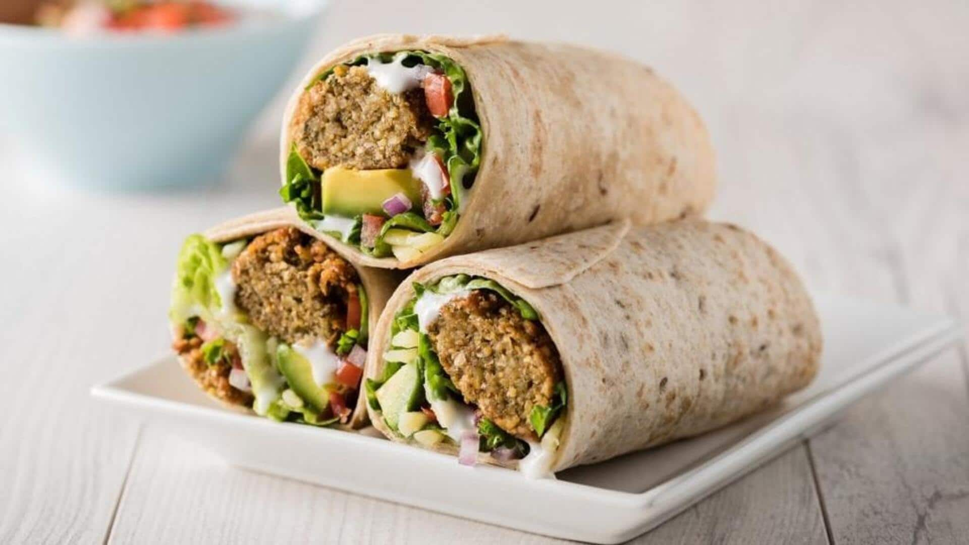 Falafel Wrap Dengan Buncis Dan Bayam Ala Mediterania