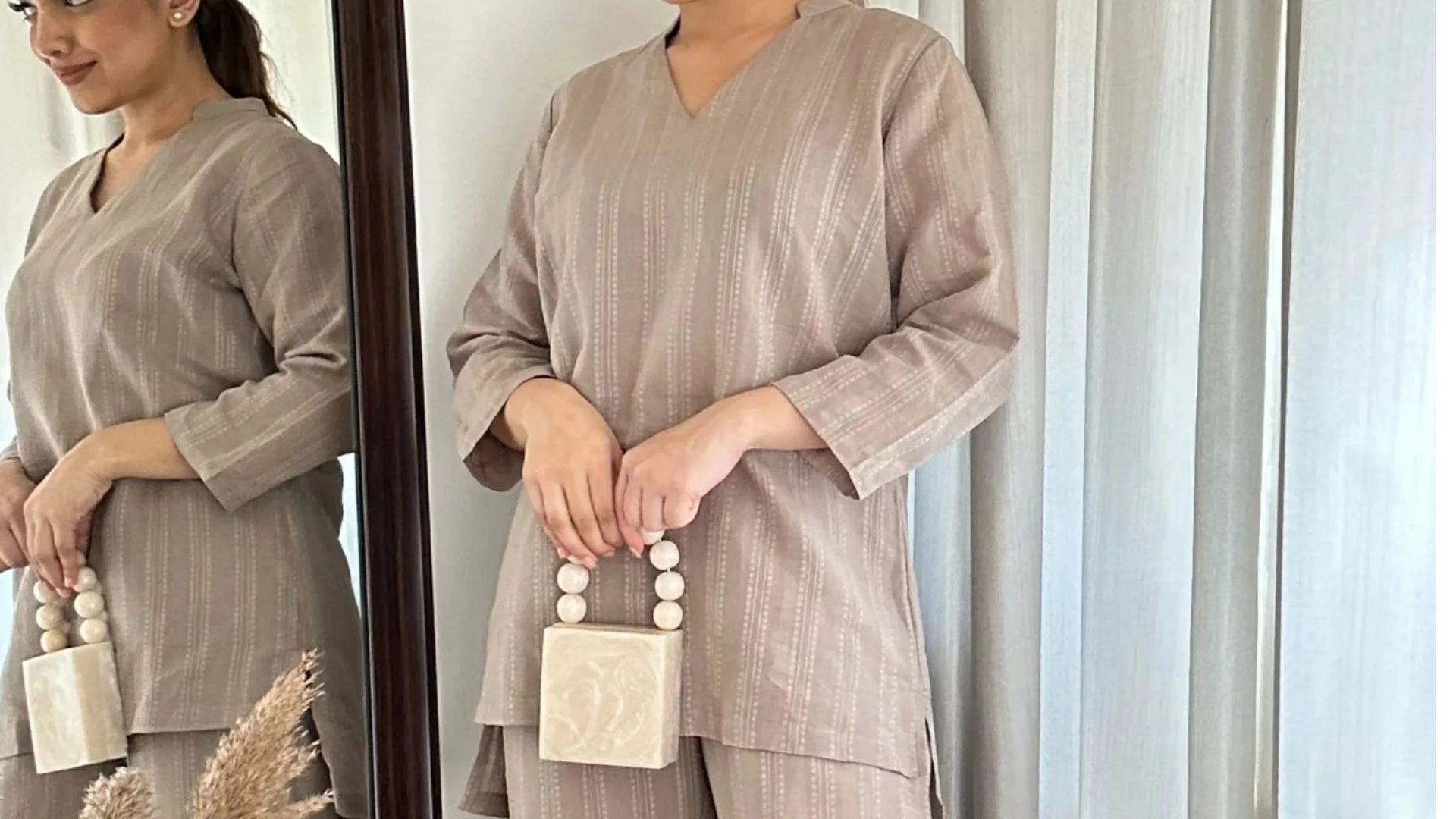 Lima set koord linen untuk musim semi India