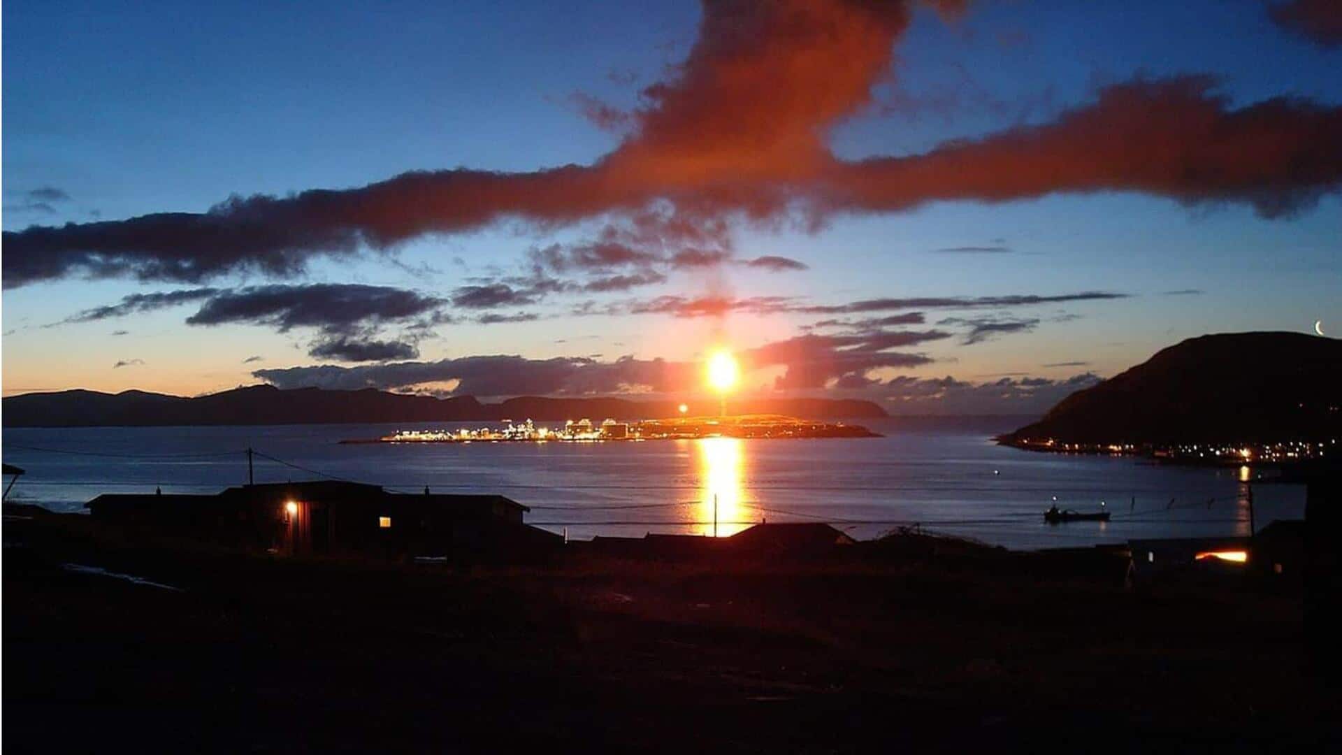 Saksikan matahari tengah malam di Hammerfest, Norwegia 
